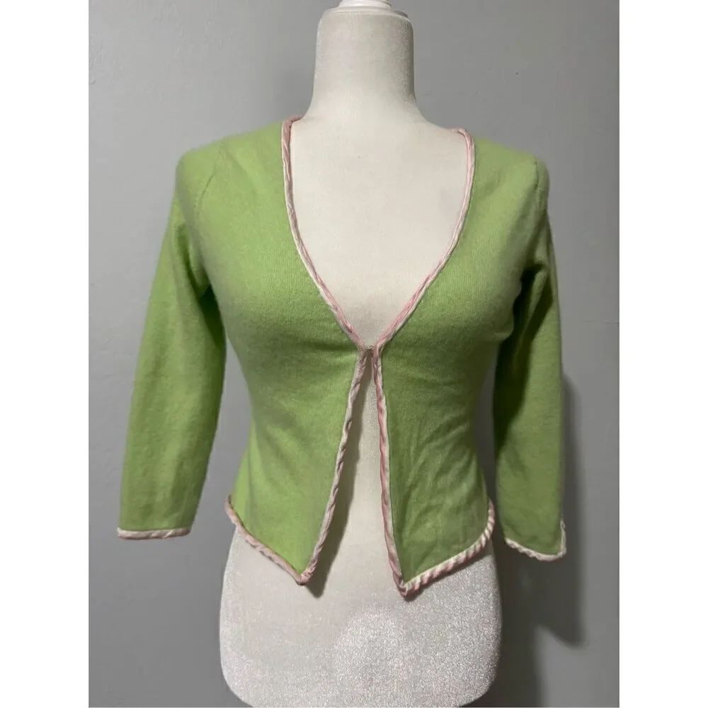 Lilly Pulitzer 100% cashmere vintage Y2K vibes green sweater S